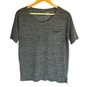 Old Navy Boyfriend Linen Blend Grey T Shirt,‎ Size XS